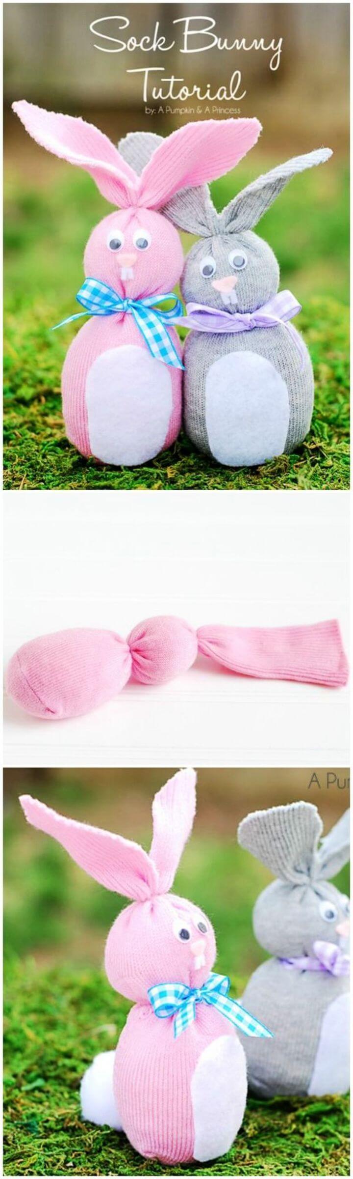 DIY Sock Bunny Easter Crafts for Kids