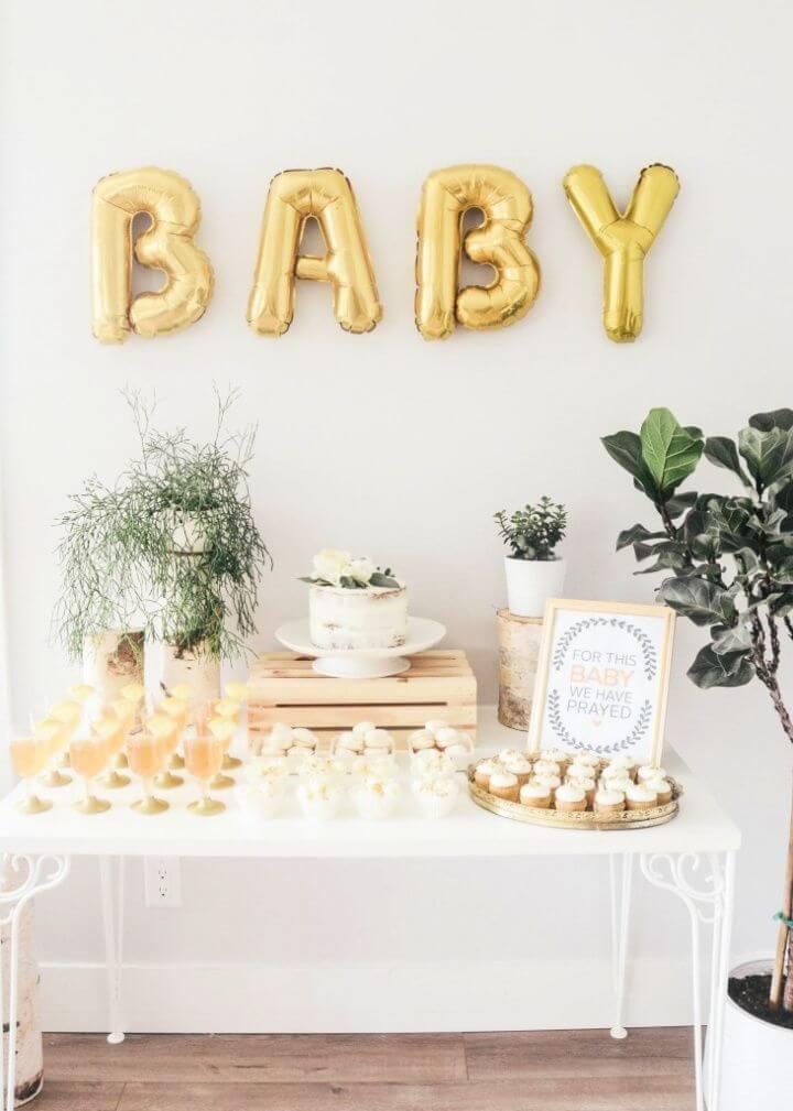 DIY Stylish Gold Birch Baby Shower