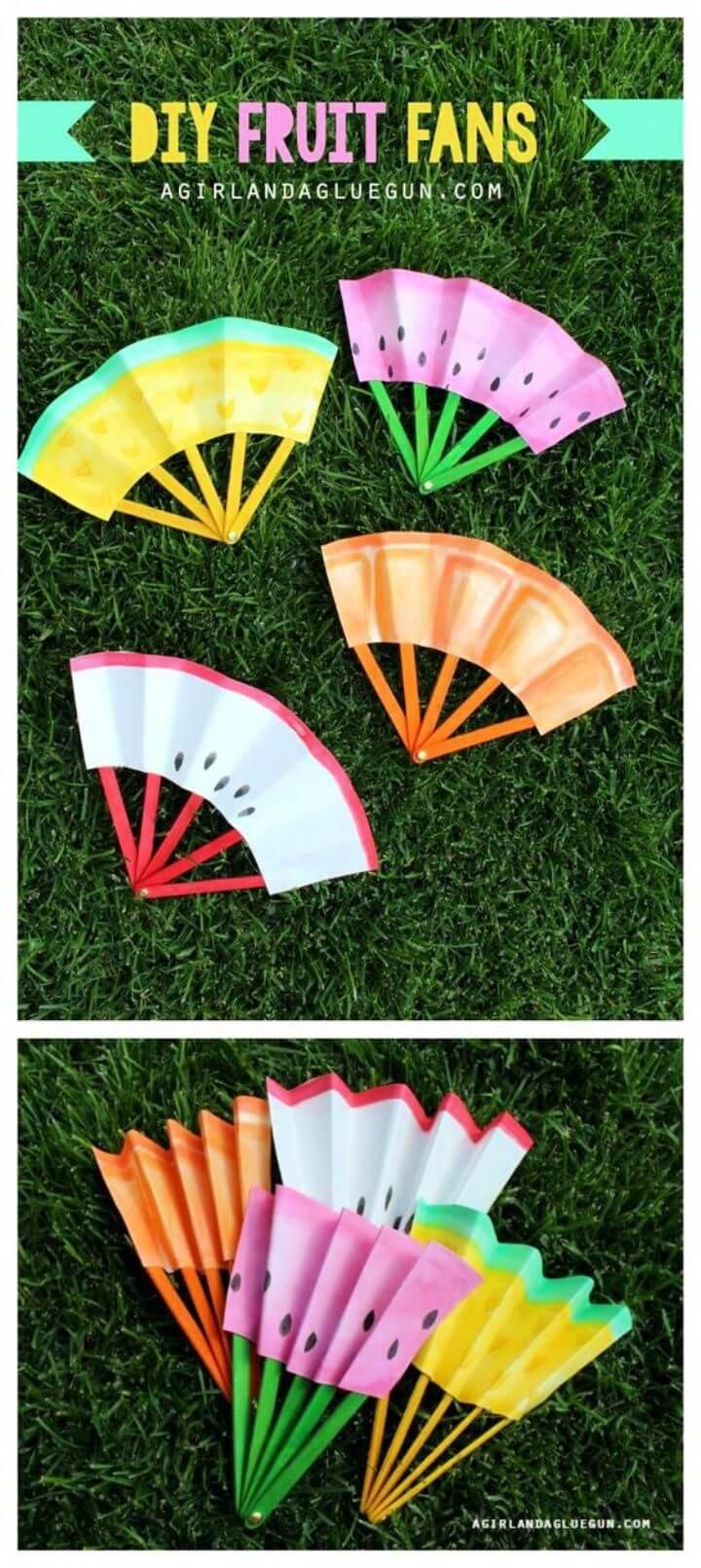 DIY Summer Fruit Fans With Glue Gun