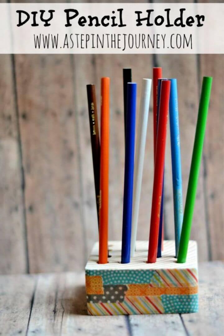 Drill few holes DIY Pencil Holder