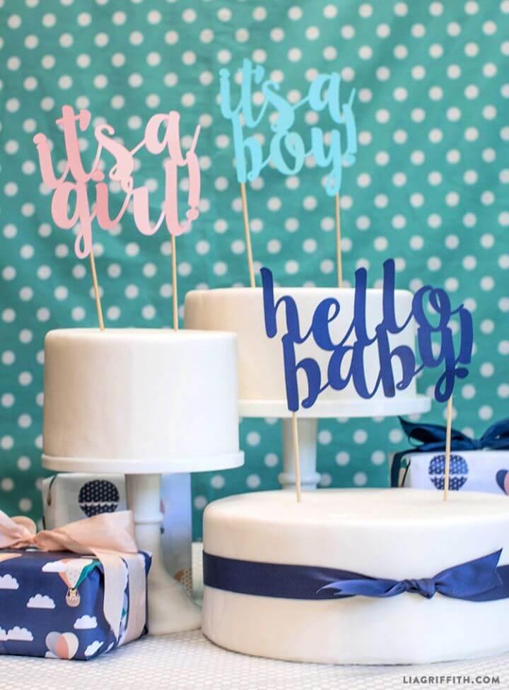 Easy DIY Baby Shower Cake Toppers