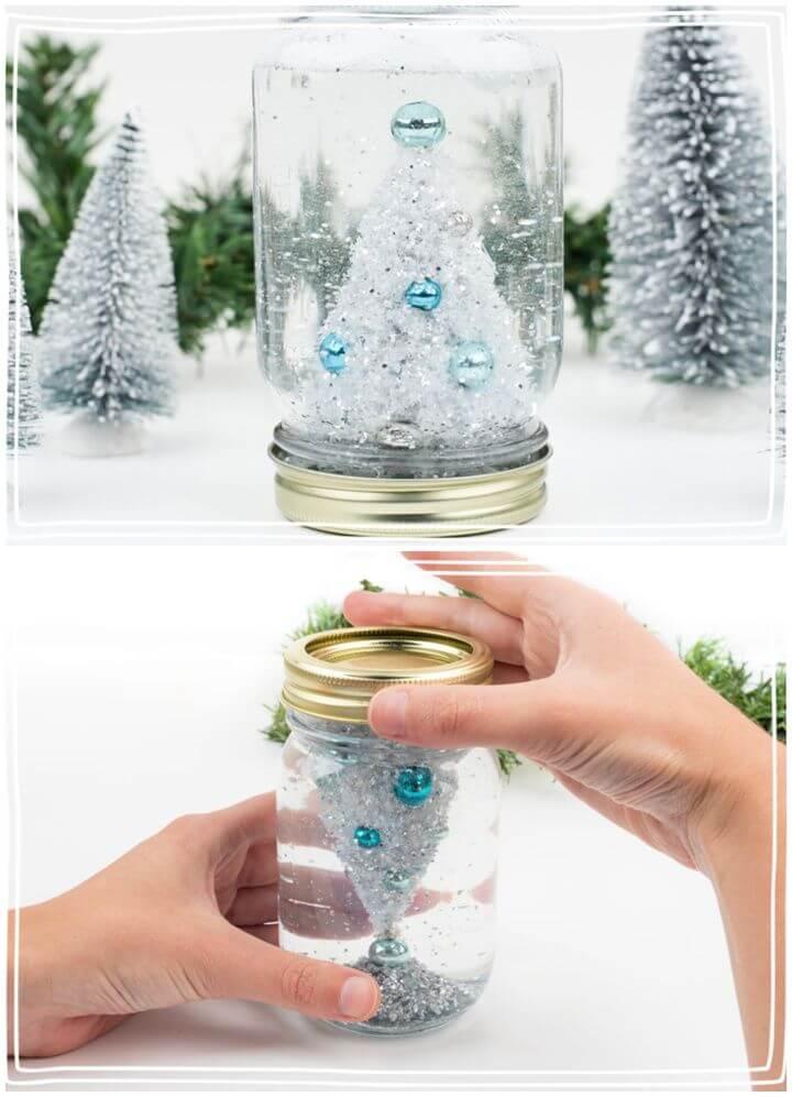 Easy DIY Mason Jar Snow Globe Step By Step Tutorial