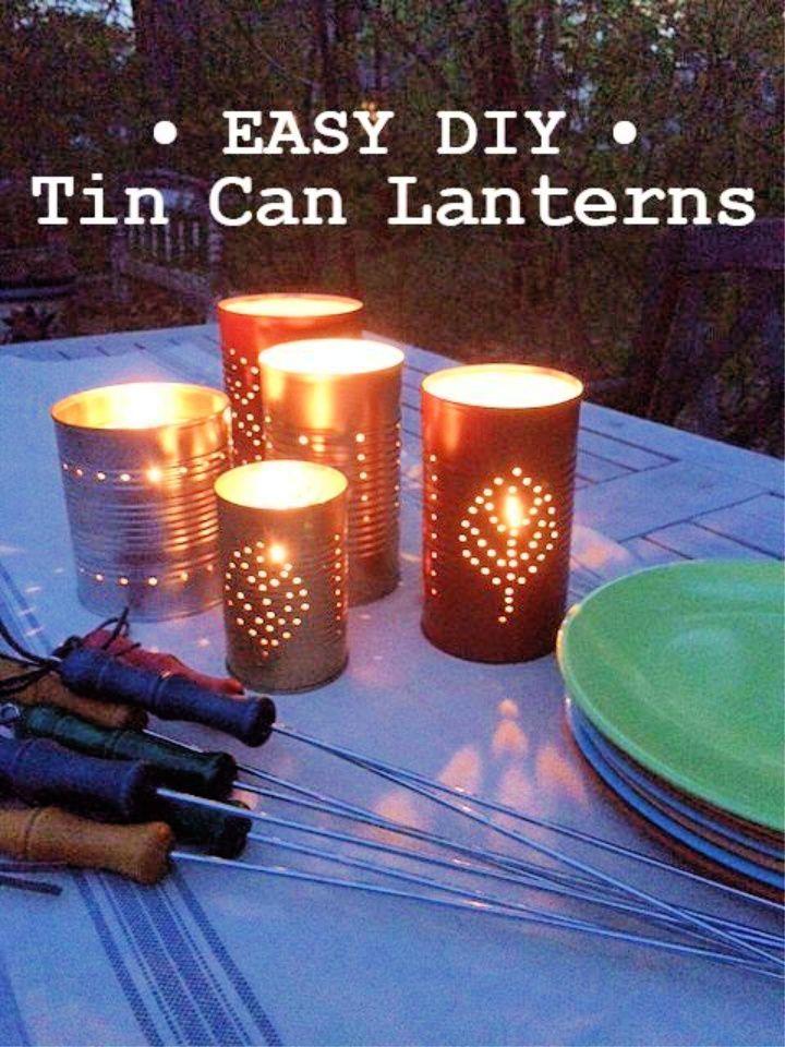 Easy DIY Summer tin can lanterns
