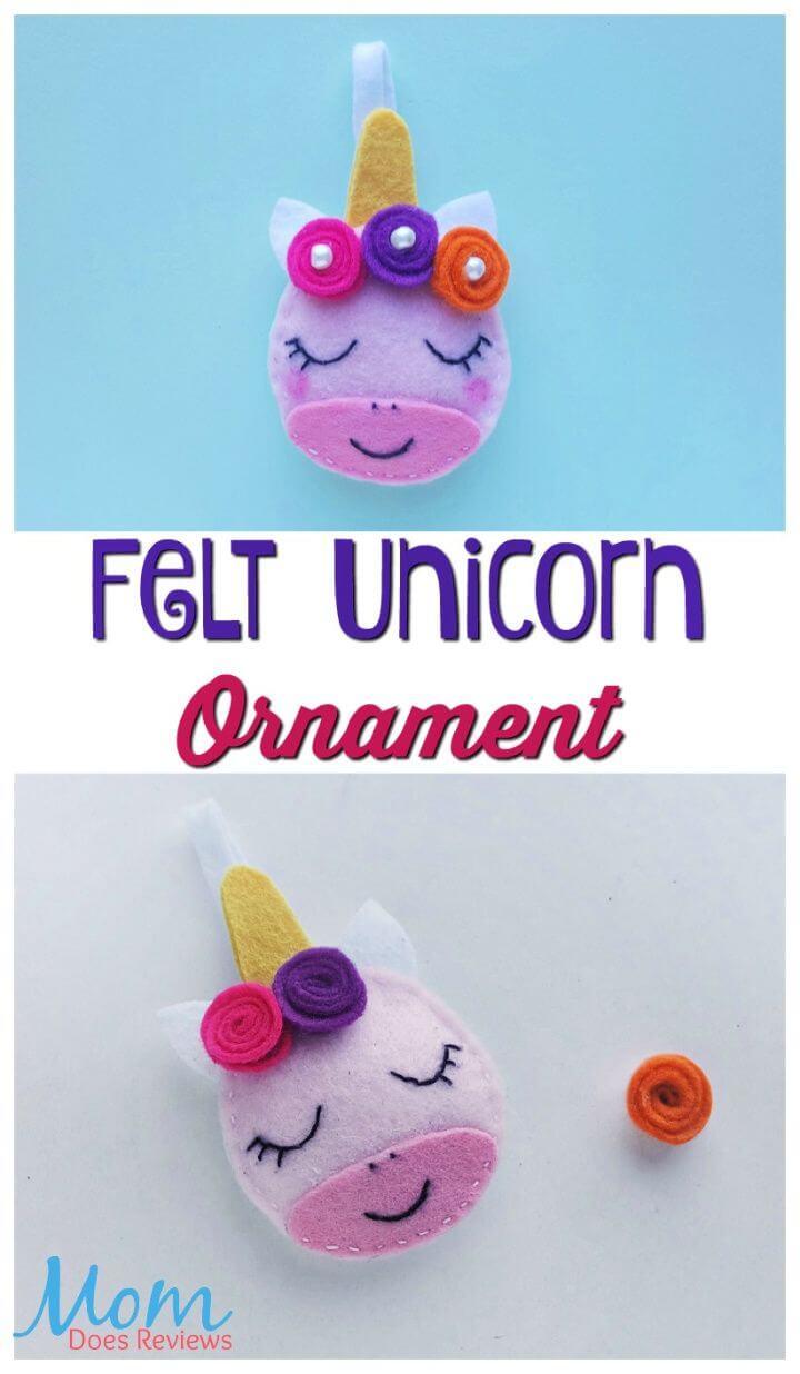 Felt Unicorn Ornament Idea