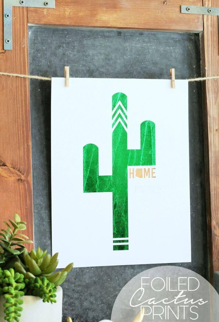 Foiled Cactus Prints with Free Printables