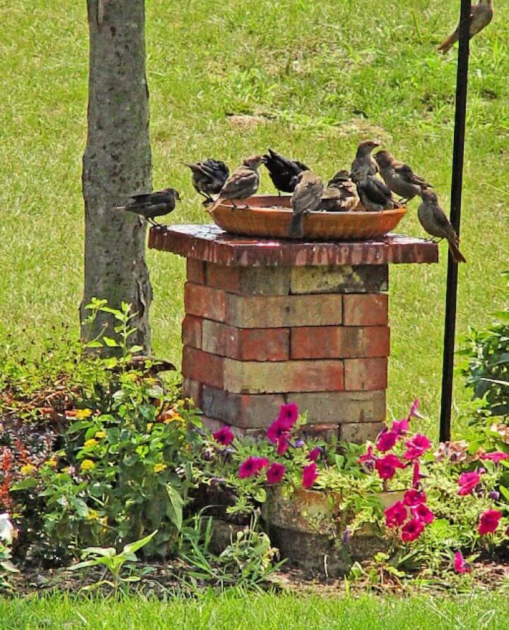 How To Build A DIY Brick Birdbath