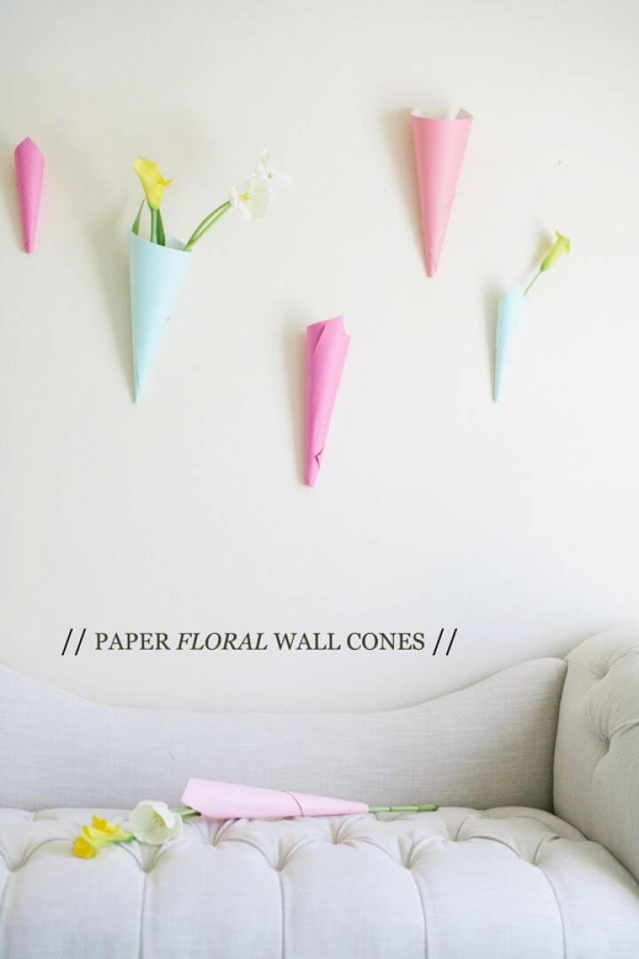 How To Create A DIY Paper Floral Wall Cones