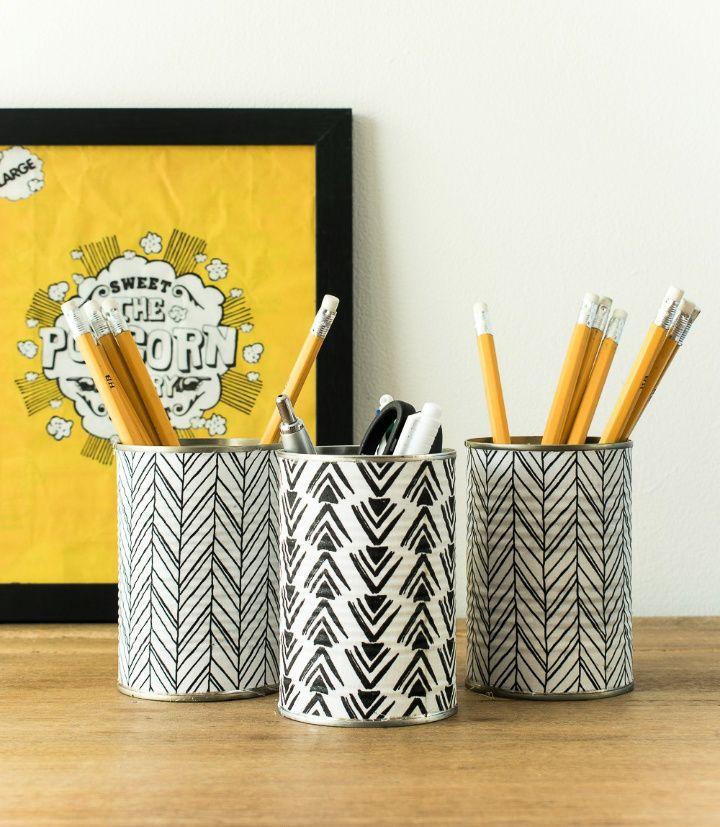 How To Make A Pencil Holder From Empty Tin Cans