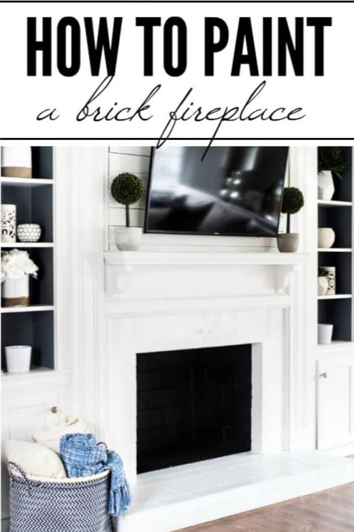 How To Paint A Brick Fireplace Tutorial