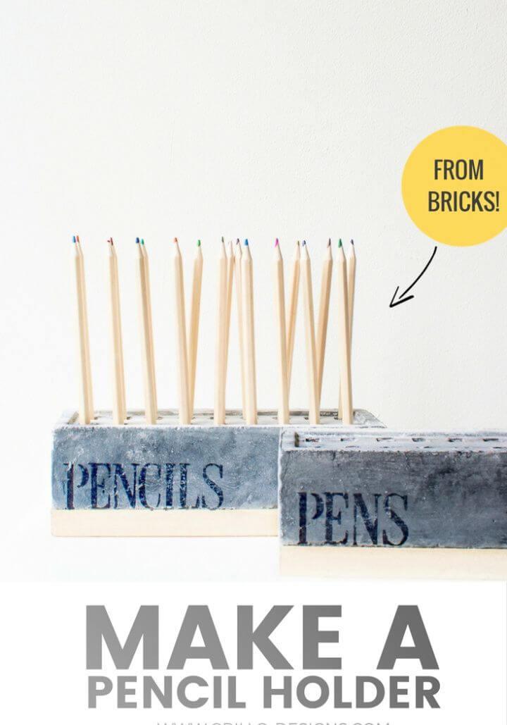 Make A DIY Pencil Holder With Bricks