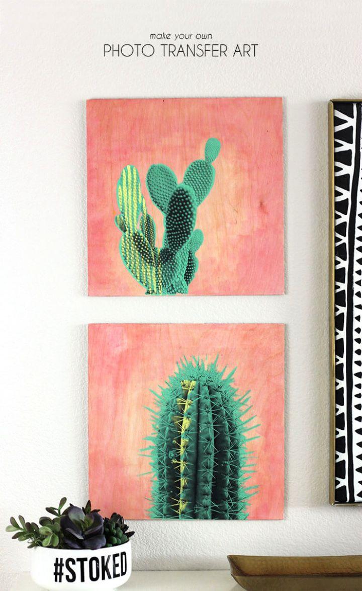 Photo Transfer Cactus Art