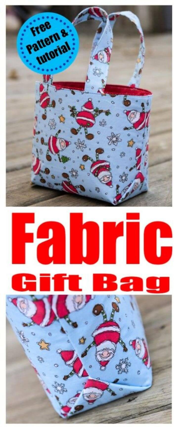 Reusable Fabric Gift bag tutorial
