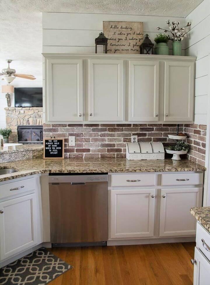 Simple DIY Brick Backsplash Tutorial