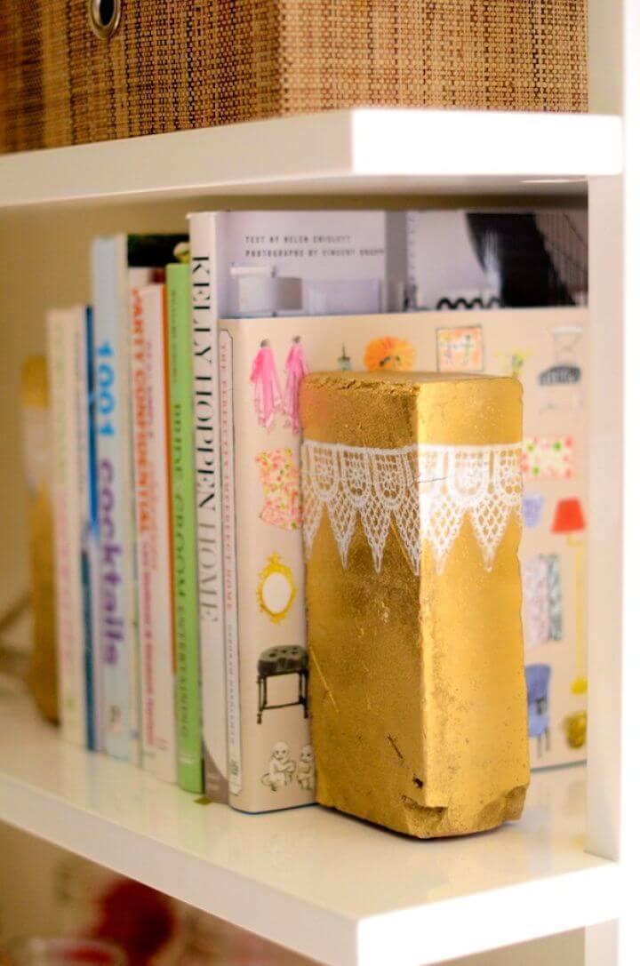 Simple DIY Metallic Brick Bookends