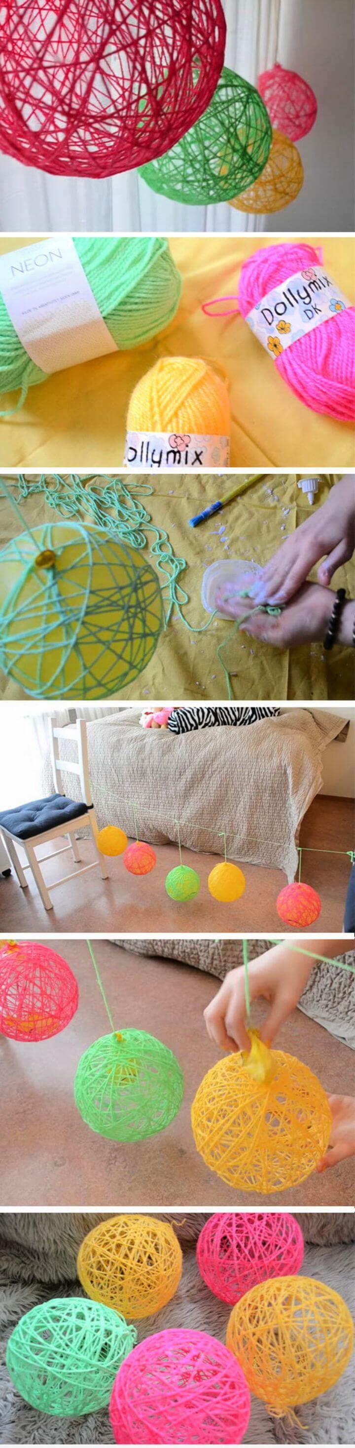 Simple and Easy Yarn Ornaments