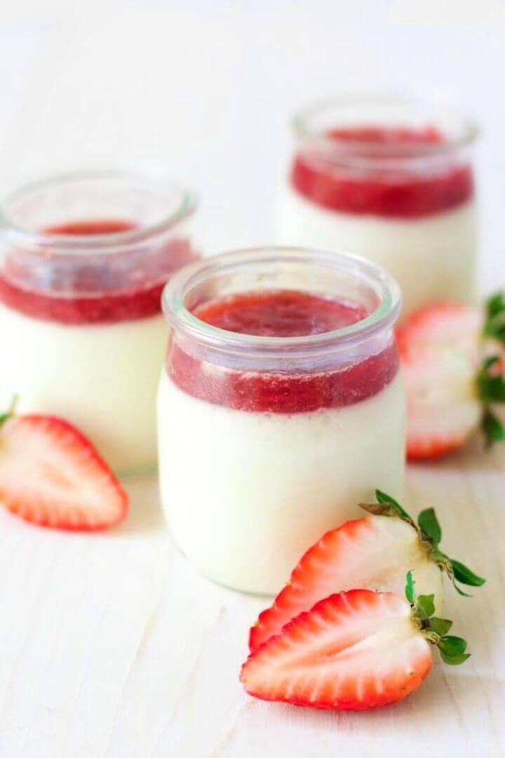 10 Minute Strawberry Panna Cotta