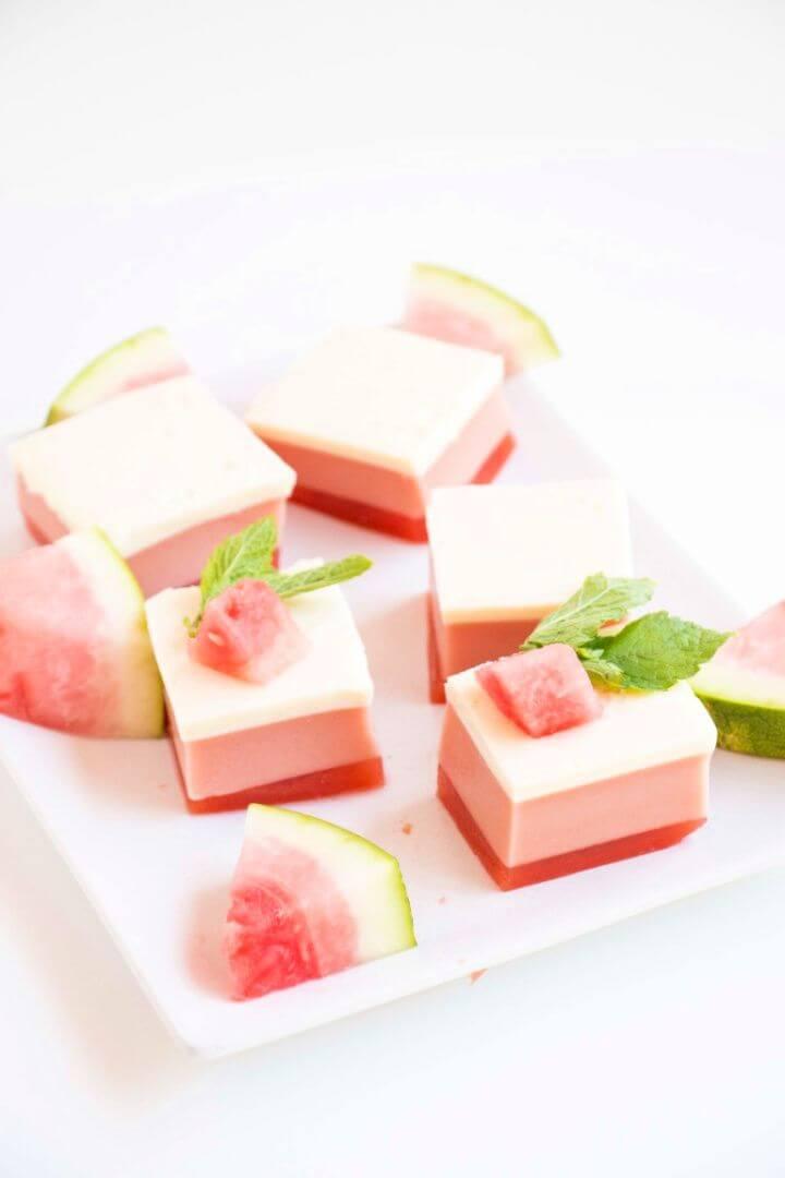 3 Layer Watermelon Gelatin Cubes