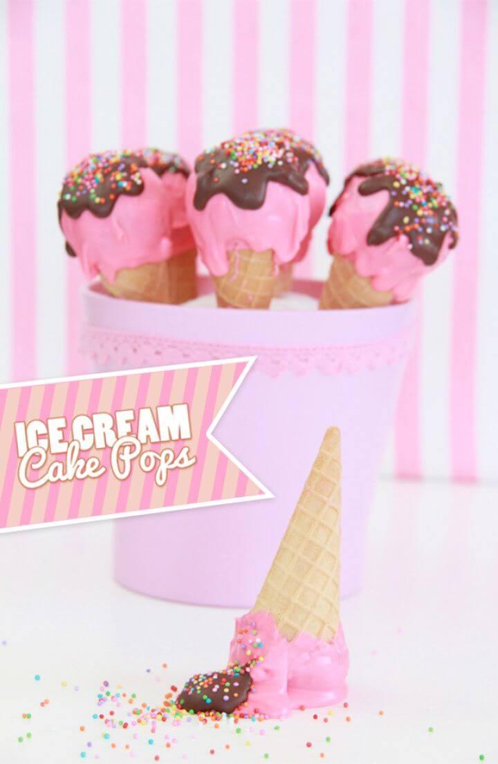 Beautiful DIY Ice Cream Cake Pops