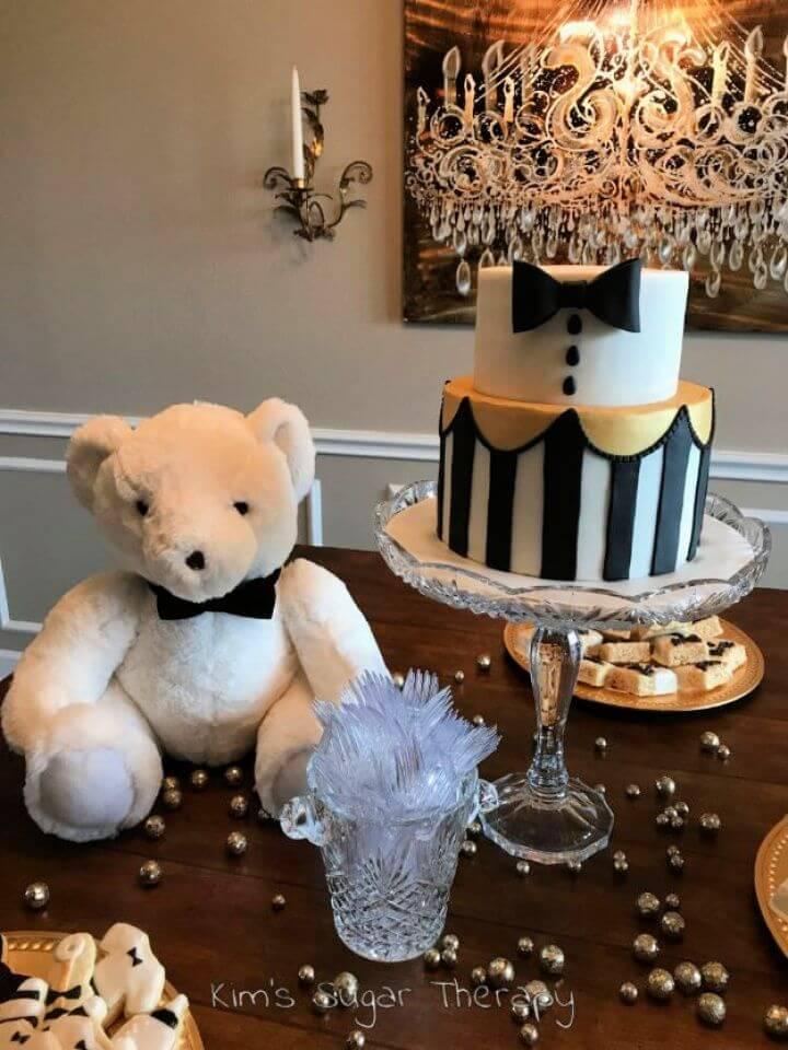 Build A DIY Bow Tie Baby Shower Cake