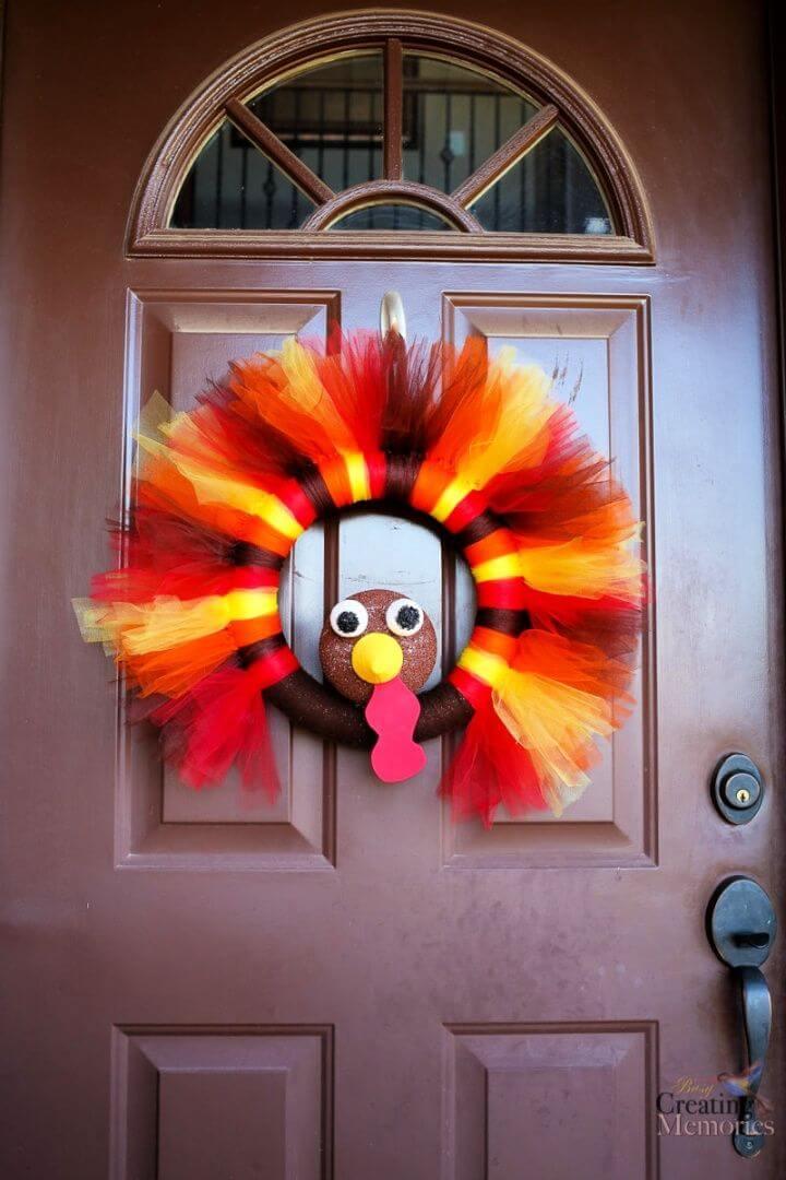 Build Your Own DIY Turkey Tulle Wreath Tutorial