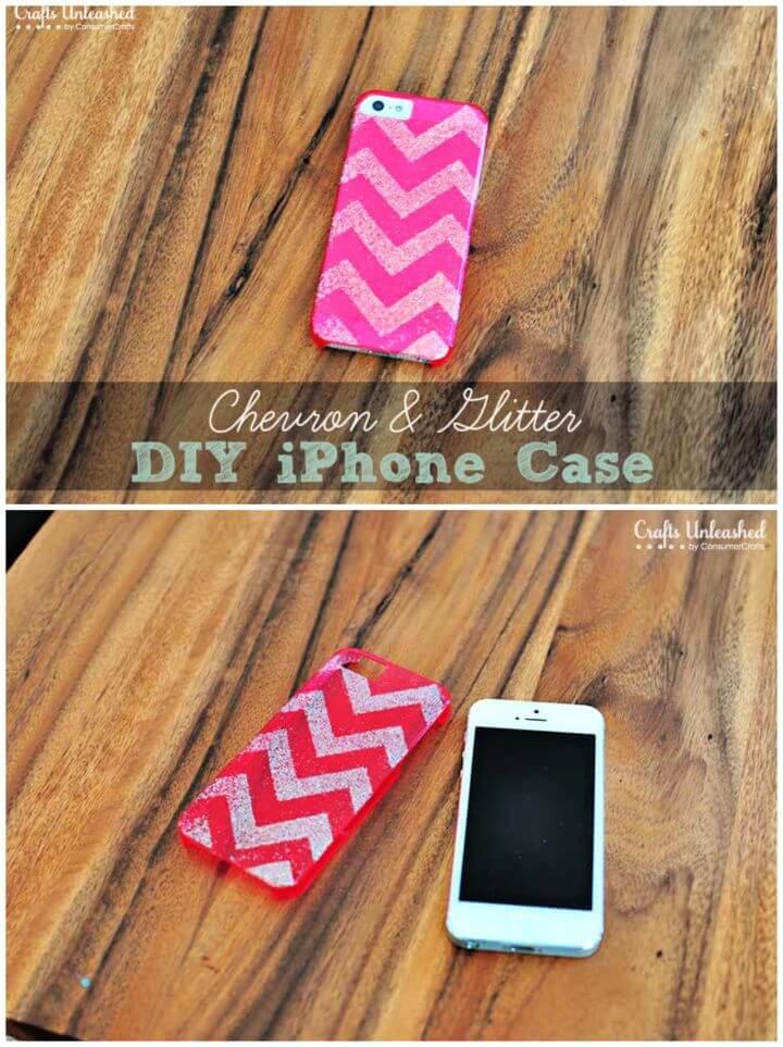 Chevron Glitter DIY iPhone Case 1