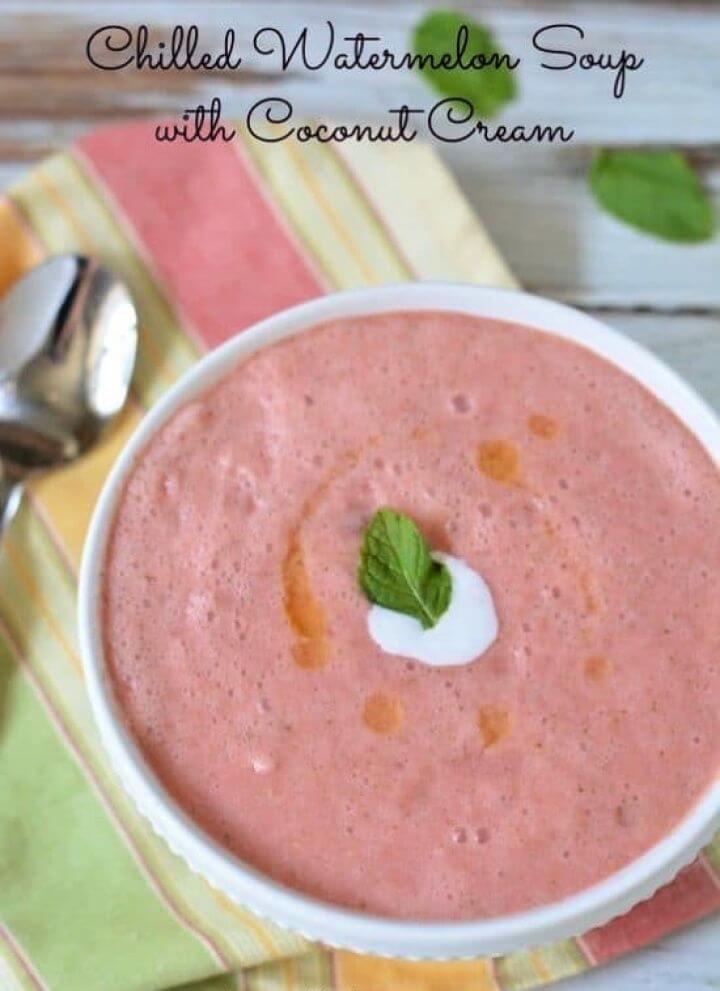 Chilled Watermelon Soup With Coconut Cream