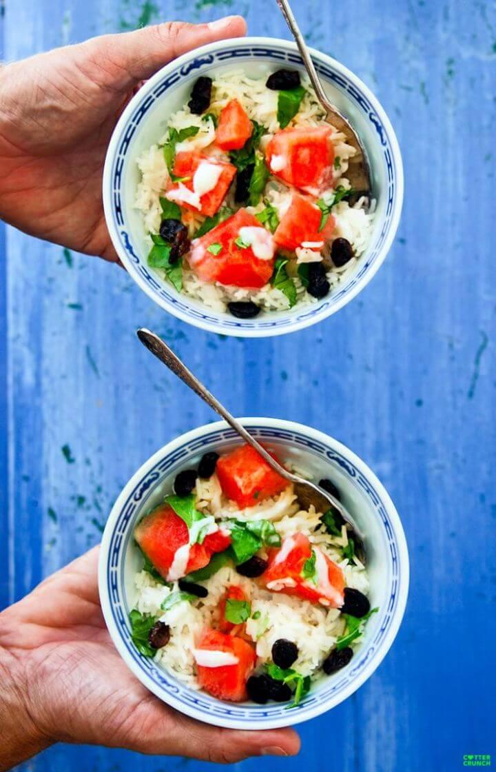 Coconut Rice and Watermelon Salad Bowls
