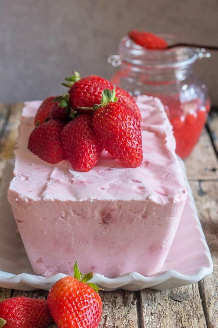 Creamy Strawberry Semifreddo