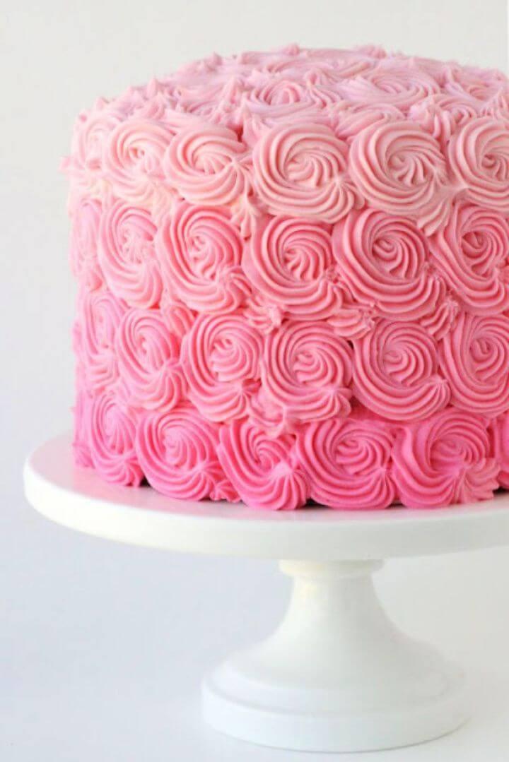 Cute DIY Pink Ombre Swirl Cake