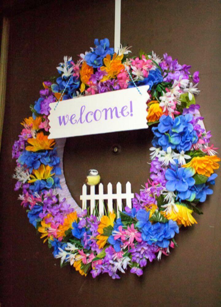 Cute DIY Spring Welcome Wreath