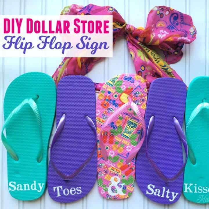DIY Dollar Store Flip Flop Sign for Summer