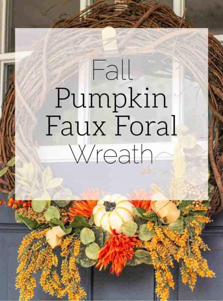 DIY Fall Pumpkin Front Door Wreath