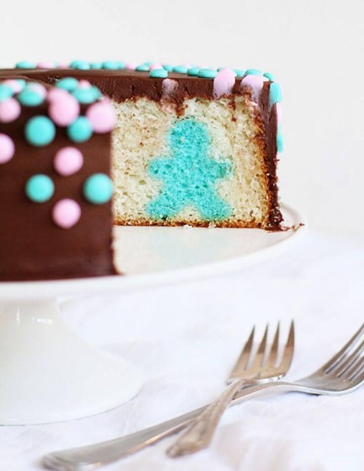 DIY Gender Reveal Surprise Inside Cake