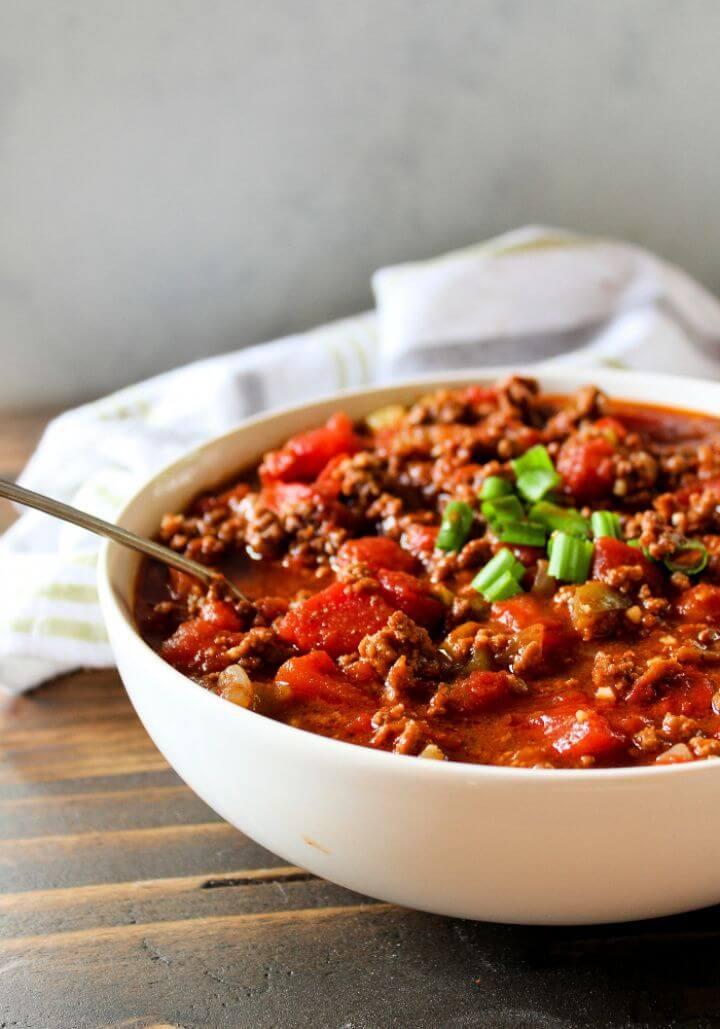 DIY No Bean 30 Minute Chili