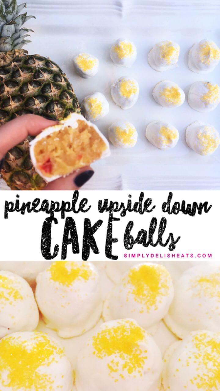DIY Pineapple Upside Down Cake Balls