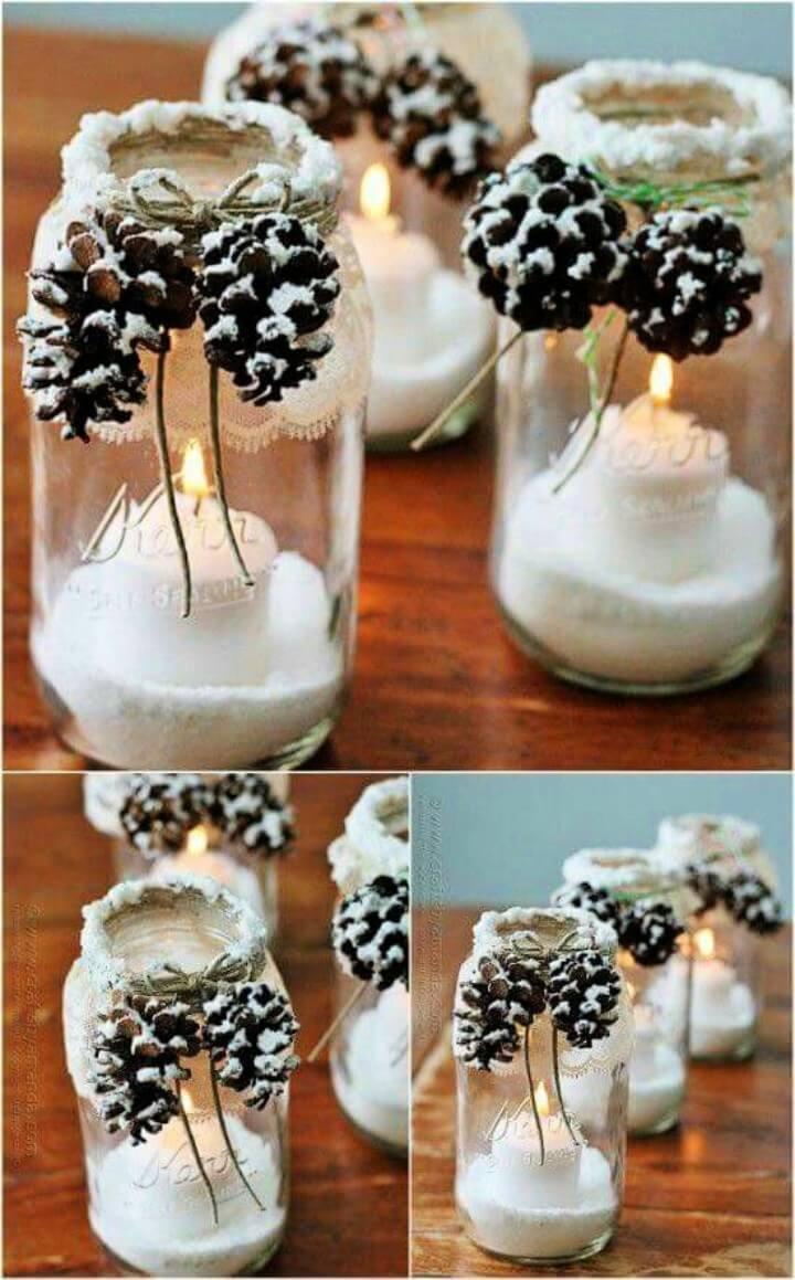 DIY Snowy Mason Jar