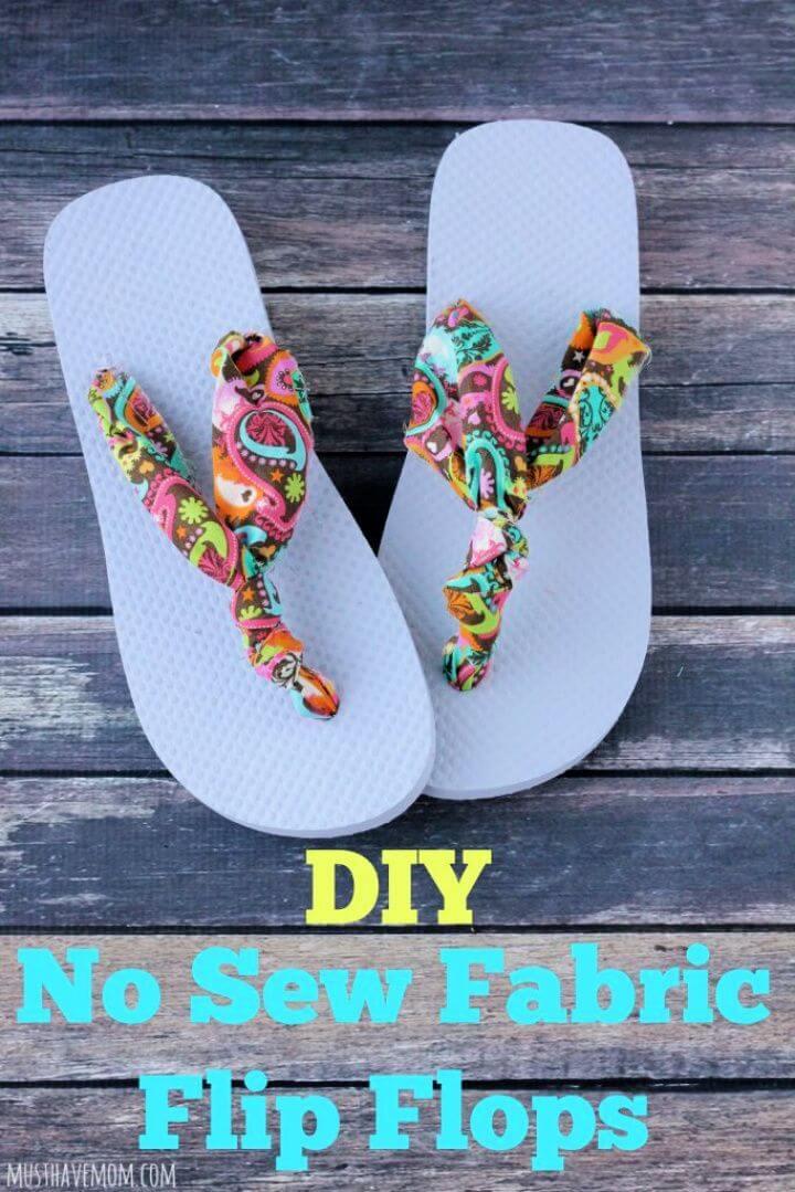 Easiest Ever DIY No Sew Fabric Flip Flops