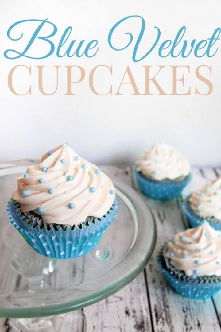 Easy DIY Blue Velvet Cupcakes