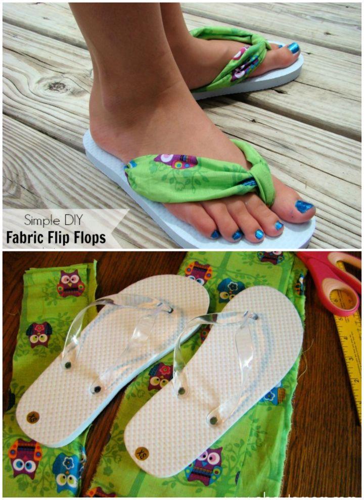 Easy DIY Fabric Flip Flops