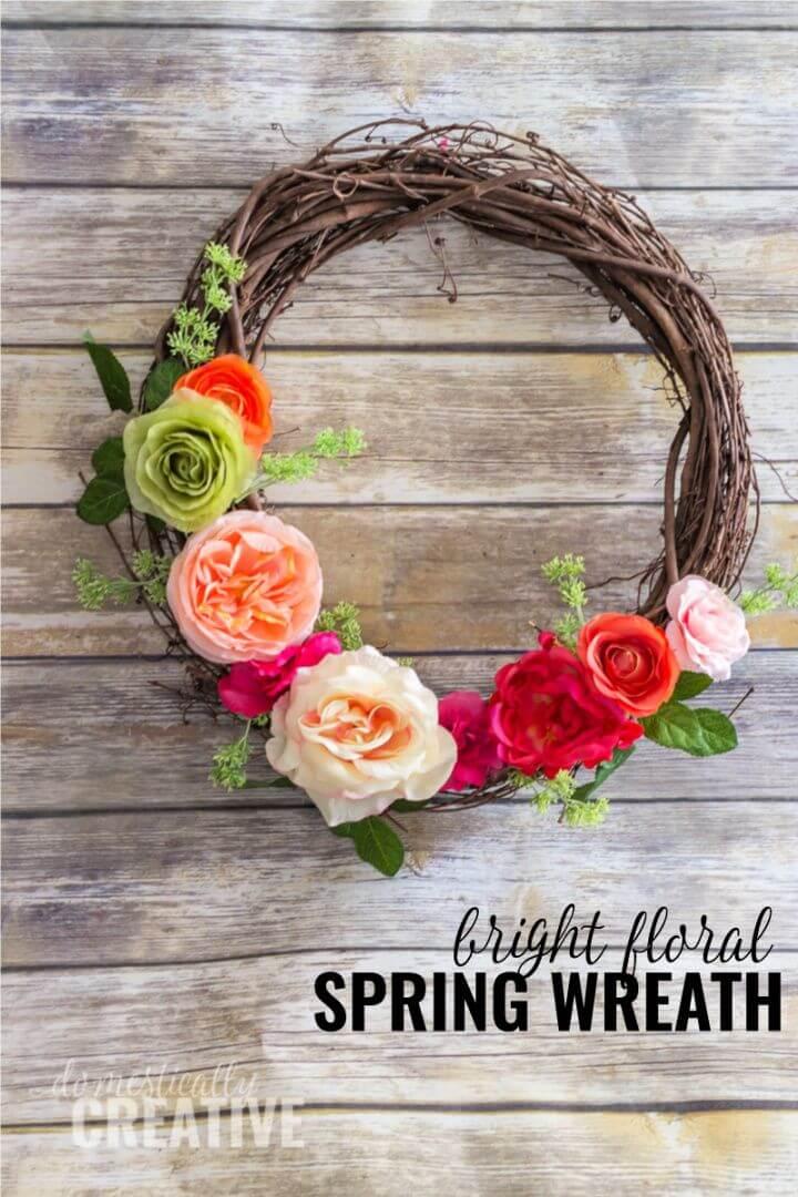 Easy DIY Spring Floral Door Wreath