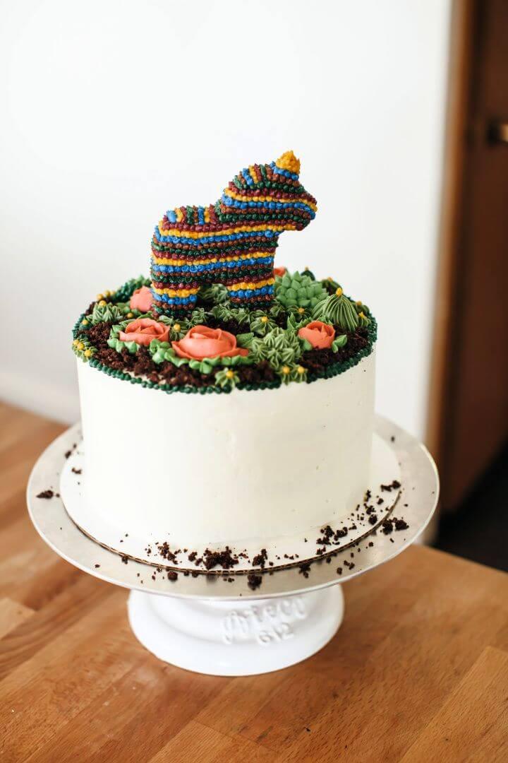 Easy DIY Sprinkle Pony Piñata Cake