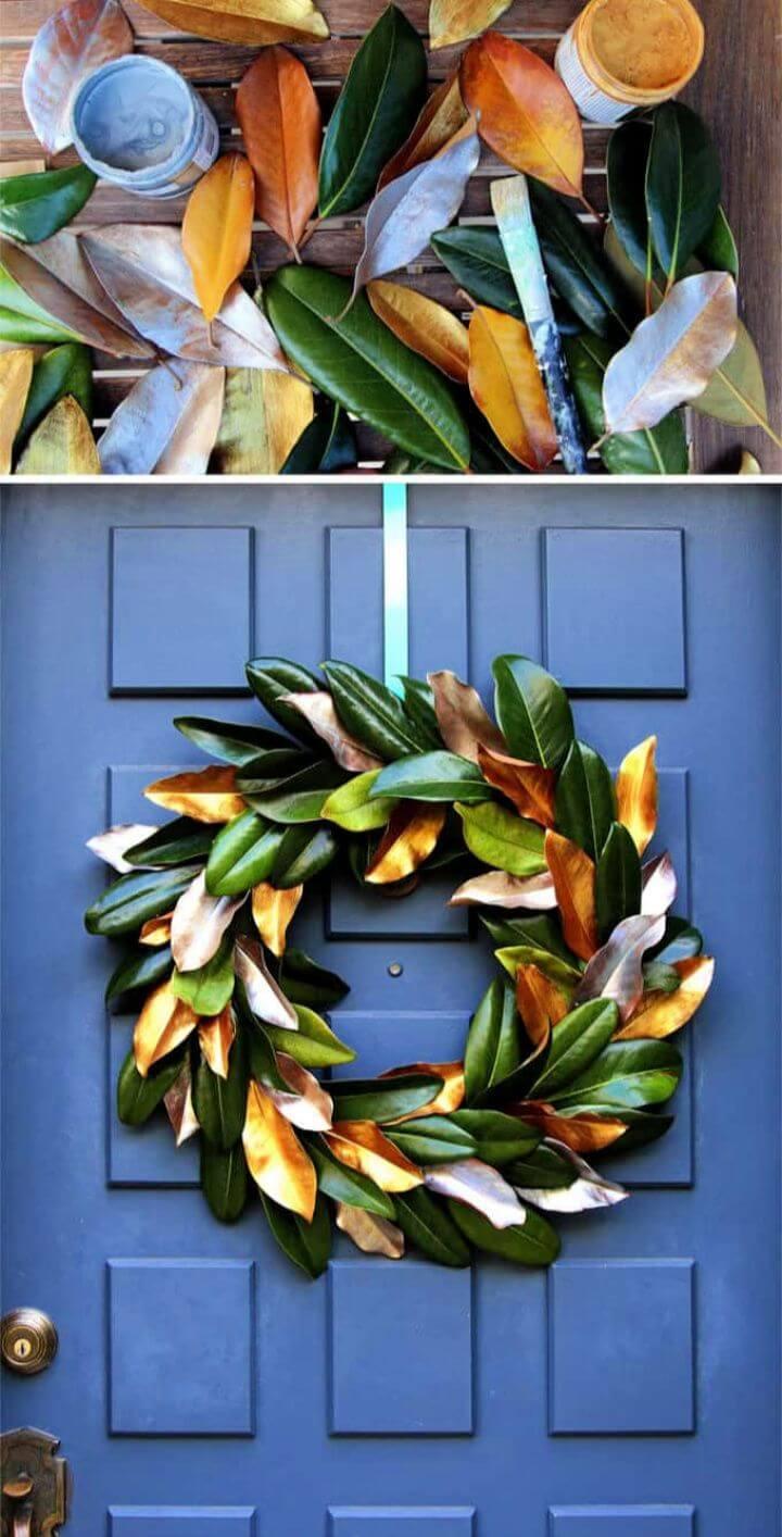 Easy Free DIY Magnolia Wreath