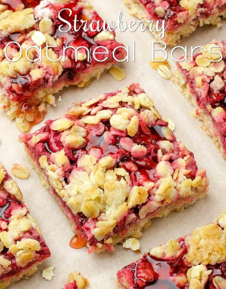 Healthy Breakfast Strawberry Oatmeal Bars