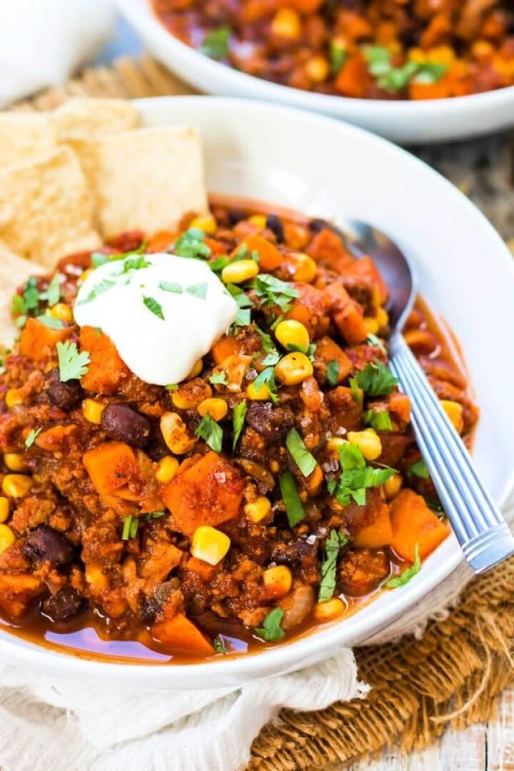 Healthy Sweet Potato Ground Turkey Chili