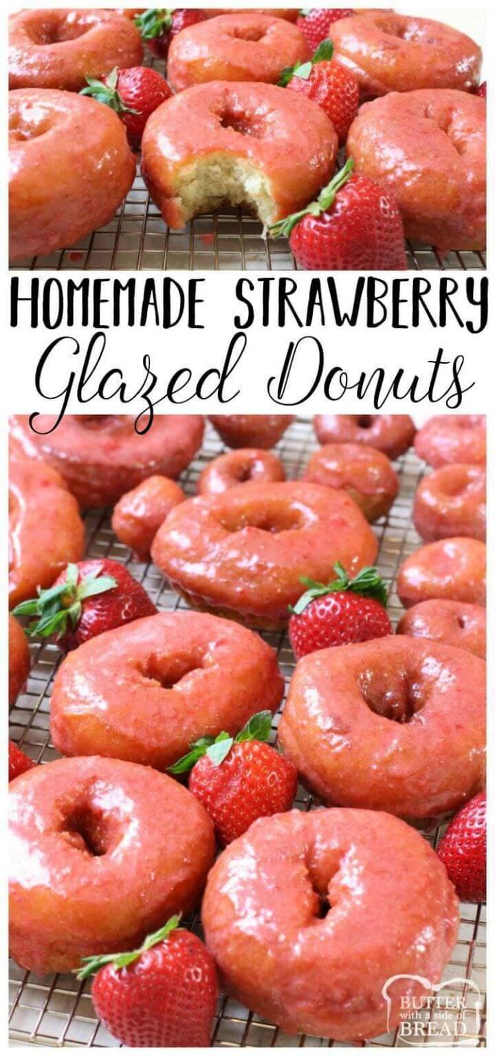 Homemade Strawberry Glazed Donuts