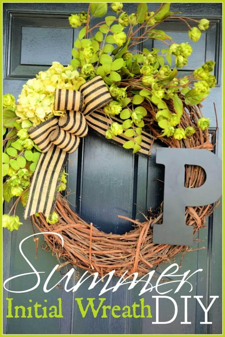 How To Build A DIY Summer Initial Wreath
