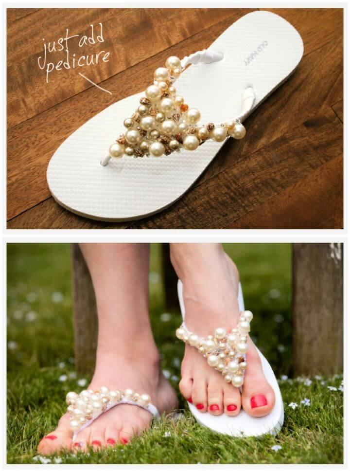 How To DIY Beaded Flip Flops