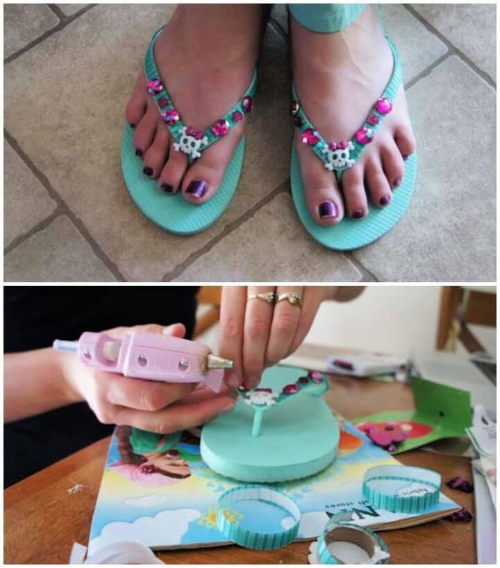 How To DIY Embellished Flip Flops