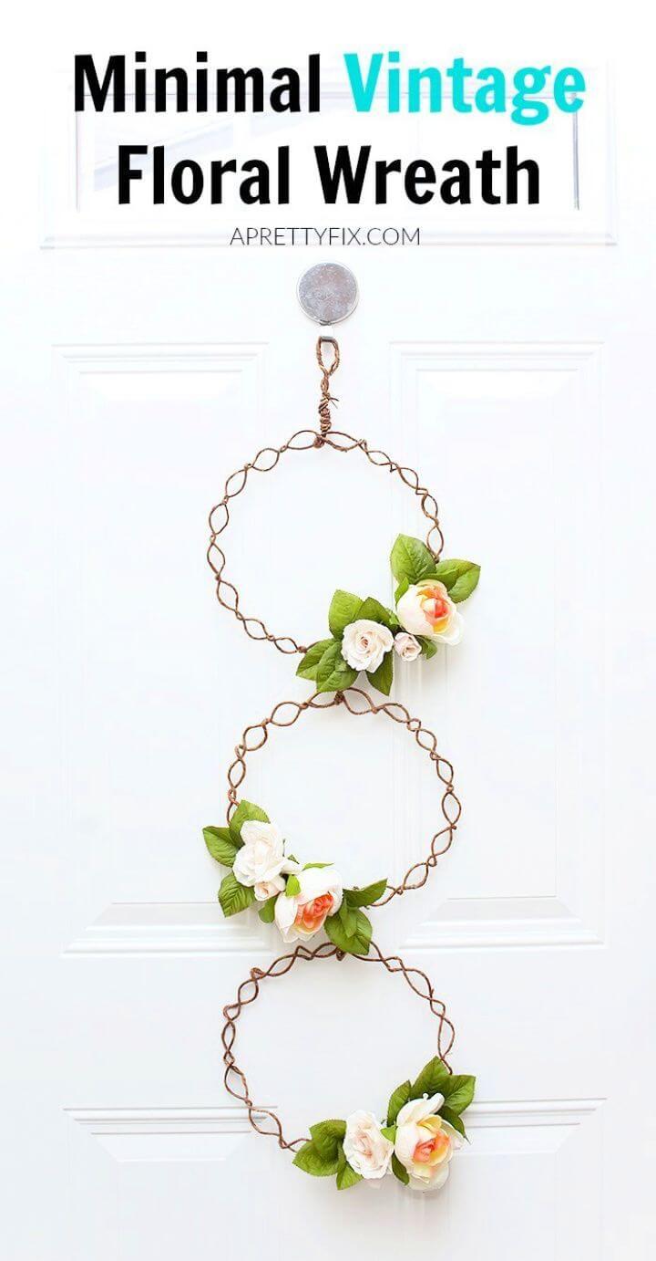 How To DIY Minimal Vintage Floral Wreath