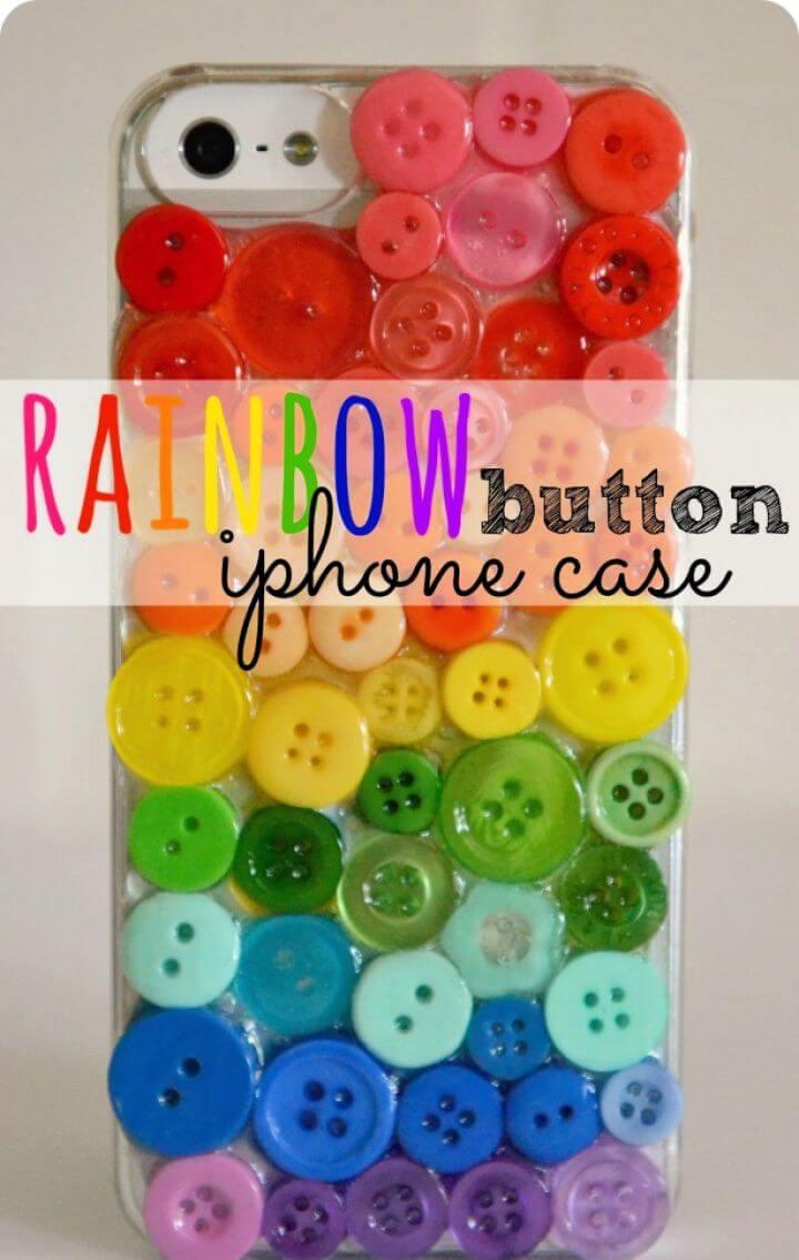 How To DIY Rainbow Button Iphone Case 1